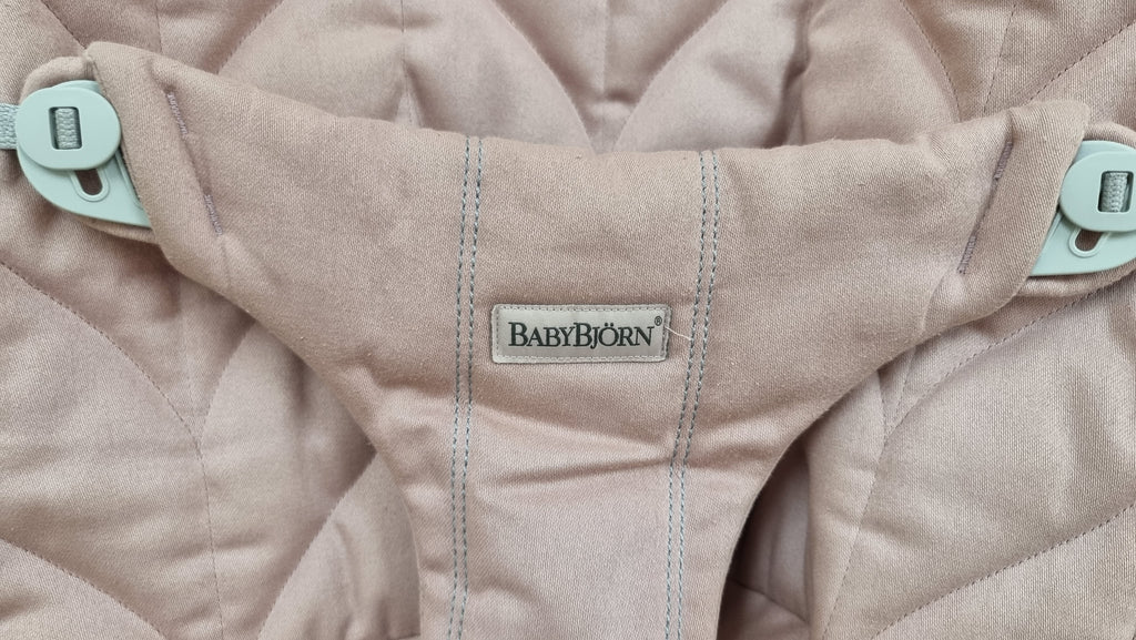 BabyBjörn - Bouncer Bliss Cotton Dusty Rose with Original Transport Bag - SecondGear.me