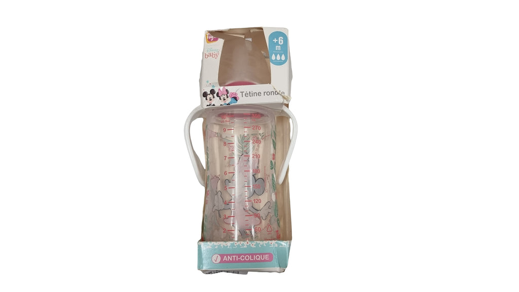 Tigex - Wide-Neck Feeding Bottle With Handles (300Ml ,6M+, Minnie) - SecondGear.me