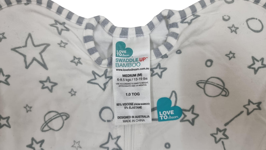 Love to Dream - Swaddle up bamboo, medium, 1.0 TOG - SecondGear.me